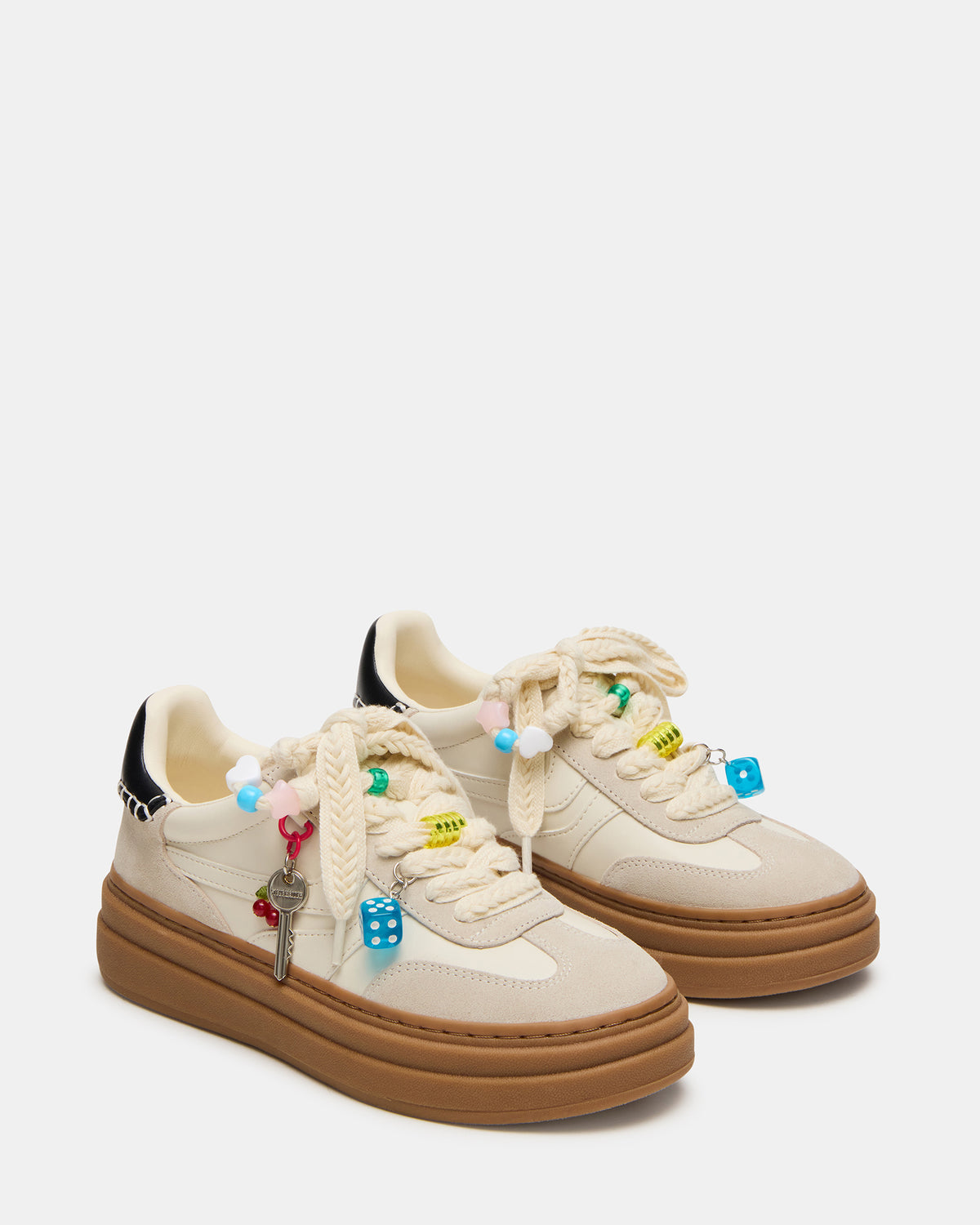 Steve Madden DODGE CHARM Bone Multi Low-Top Platform Women's Sneaker