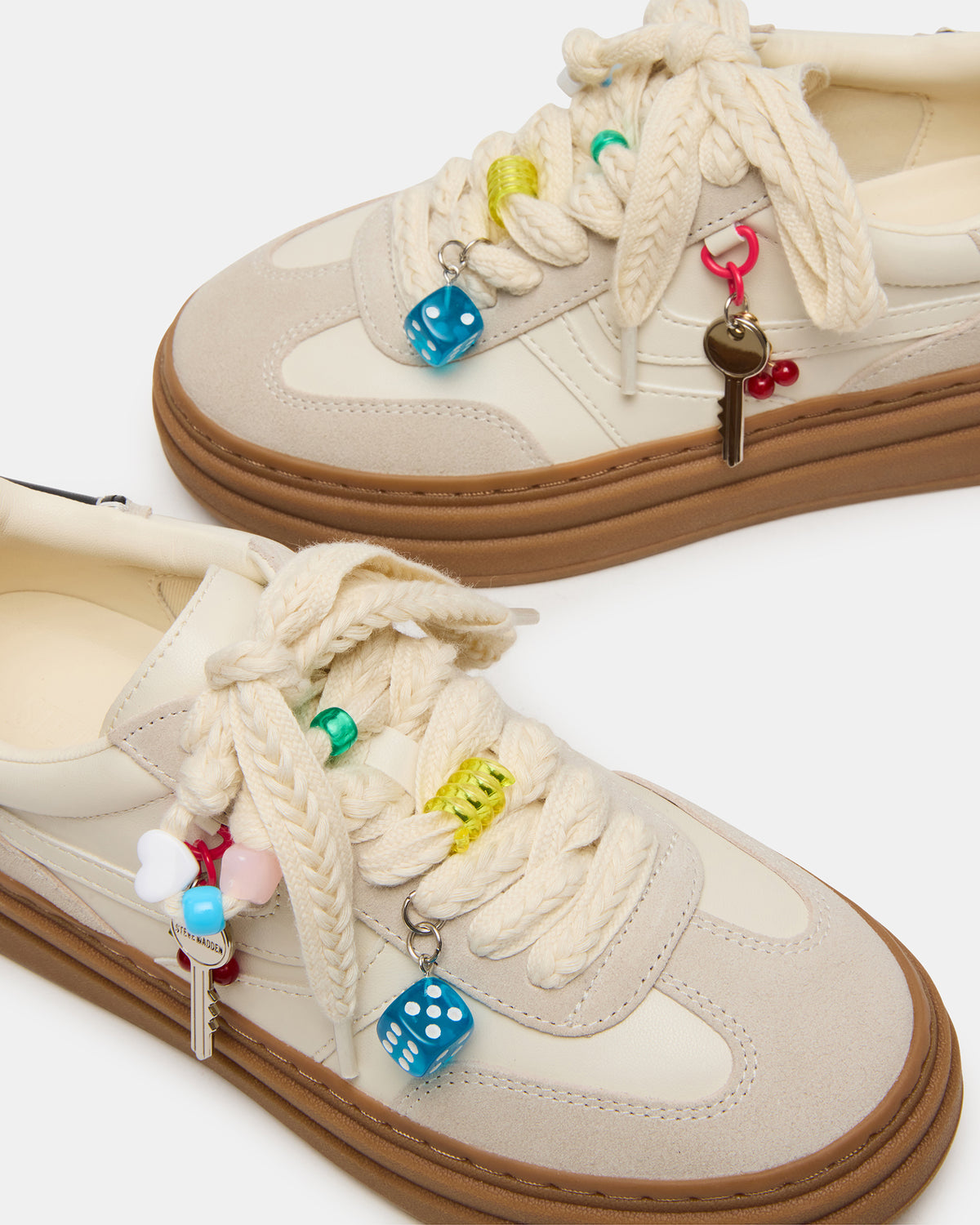Steve Madden DODGE CHARM Bone Multi Low-Top Platform Women's Sneaker