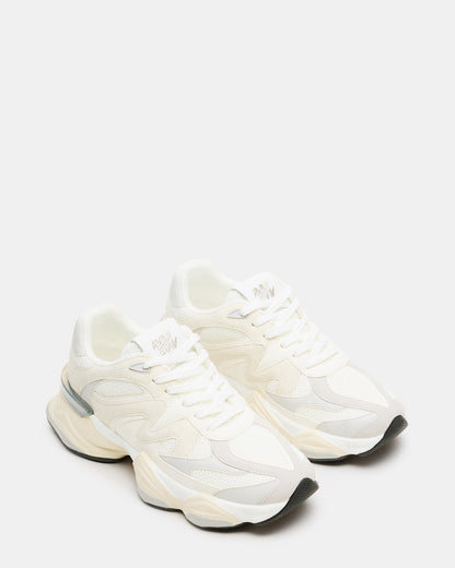 Steve Madden SEBI White Multi Low-Top Lace-Up Women's Sneaker