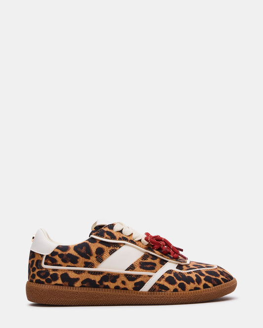 Steve Madden SPORTY Leopard Low-Top Lace-Up Women's Sneaker