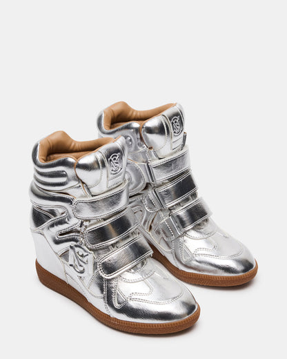 Steve Madden MAVIS Silver High-Top Velcro Women's Sneaker