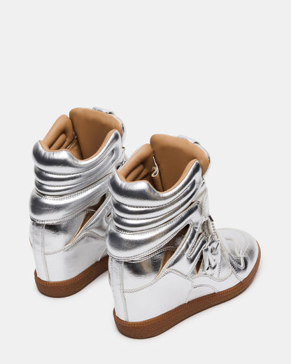 Steve Madden MAVIS Silver High-Top Velcro Women's Sneaker
