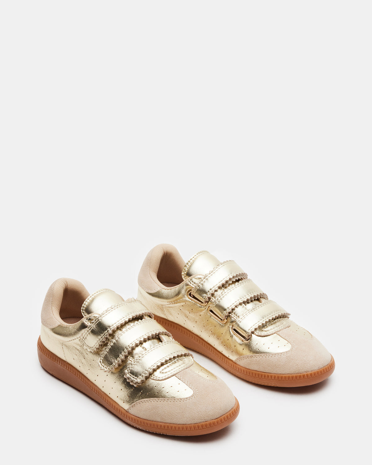 Steve Madden MOMENTUM Gold Velcro Low-Top Women's Sneakers