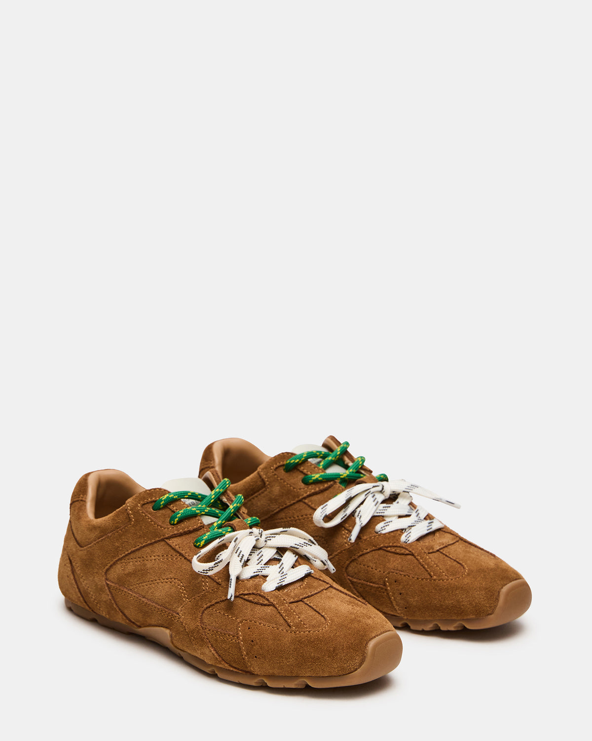 Steve Madden AZIEL Camel Suede Low-Top Lace-Up Women's Sneakers