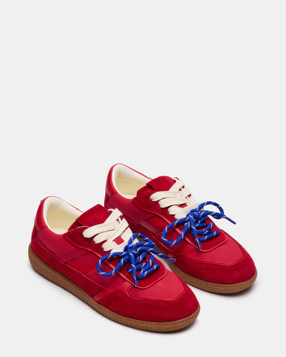 Steve Madden SPORTY Red Low-Top Lace-Up Women's Sneaker