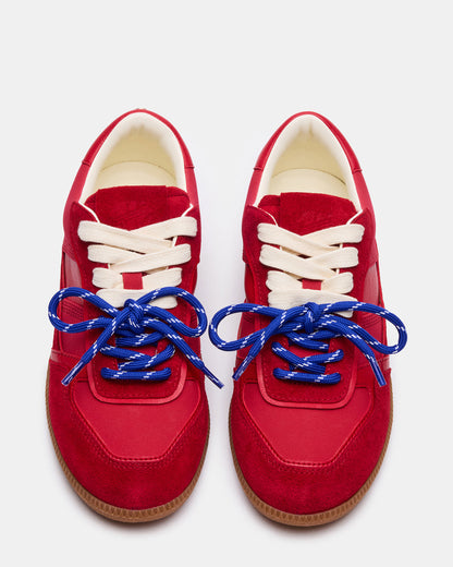 Steve Madden SPORTY Red Low-Top Lace-Up Women's Sneaker