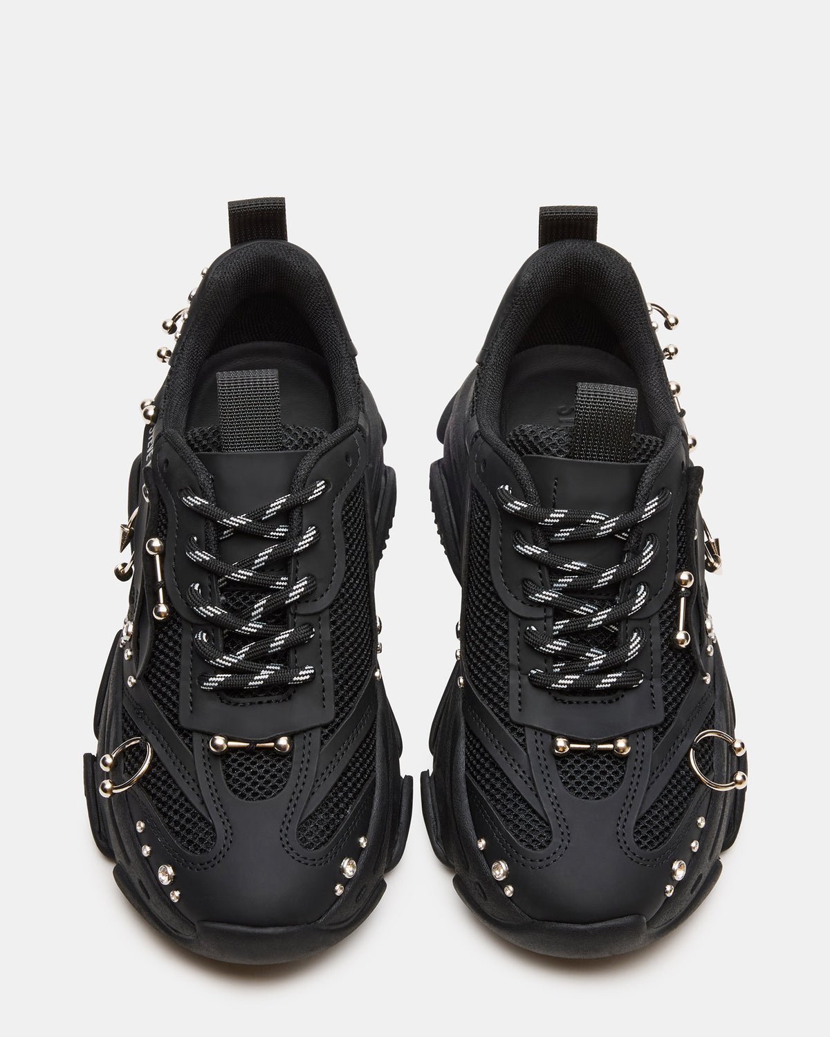 Steve Madden POSSESSION Piercing Black Platform Lace-Up Women's Sneaker