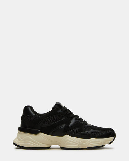 Steve Madden SEBI Black Low-Top Lace-Up Women's Sneaker
