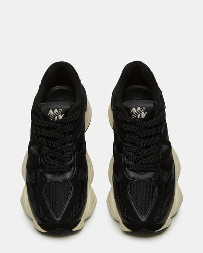 Steve Madden SEBI Black Low-Top Lace-Up Women's Sneaker