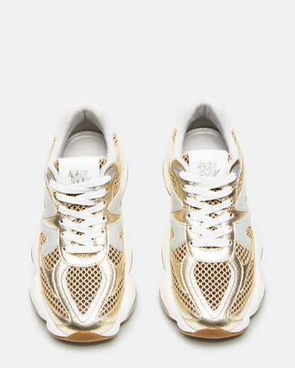 Steve Madden SEBI Gold Multi Low-Top Lace-Up Women's Sneaker