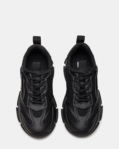 Steve Madden POSSESSION Black Platform Lace-Up Women's Sneaker