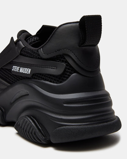 Steve Madden POSSESSION Black Platform Lace-Up Women's Sneaker