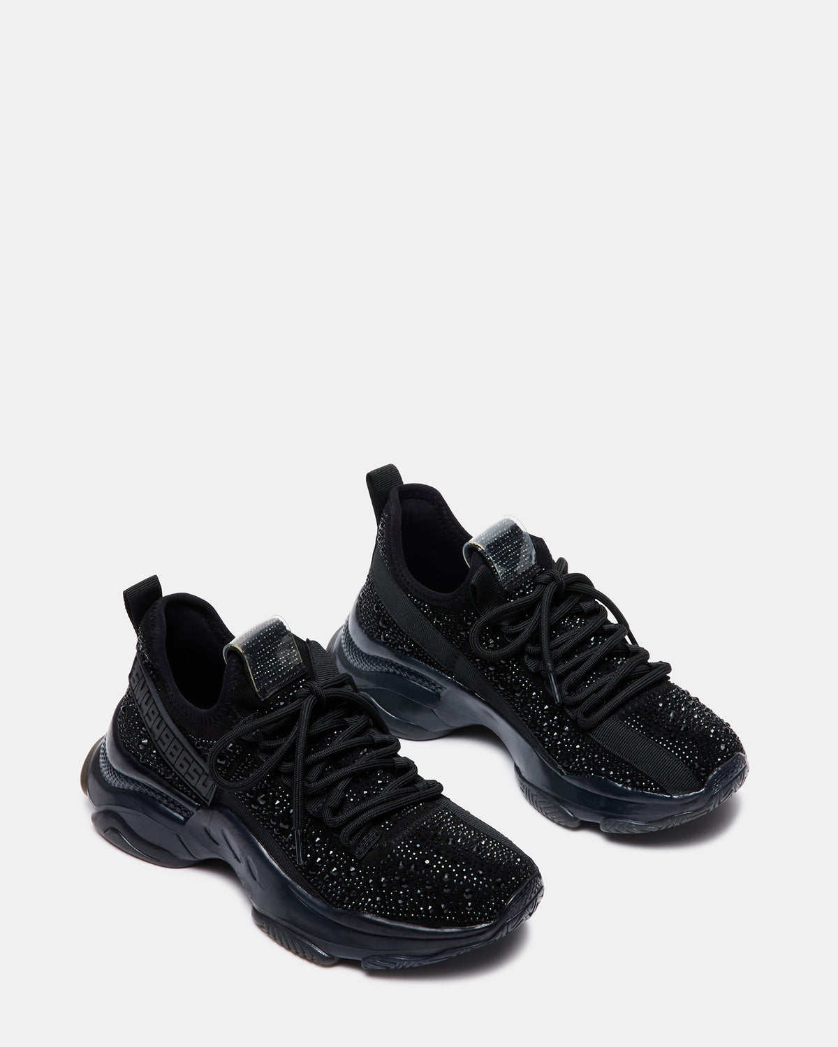 Steve Madden MAXIMA Black Rhinestones Women's Sneakers