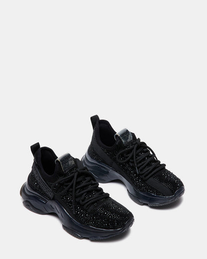 Steve Madden MAXIMA Black Rhinestones Women's Sneakers