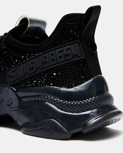 Steve Madden MAXIMA Black Rhinestones Women's Sneakers