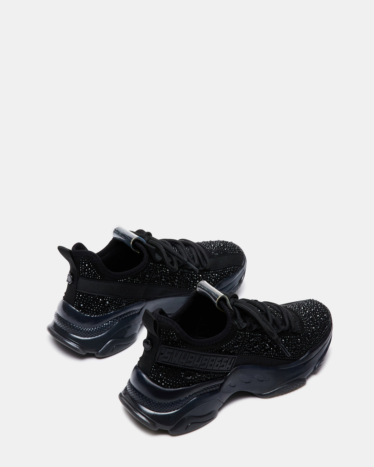 Steve Madden MAXIMA Black Rhinestones Women's Sneakers