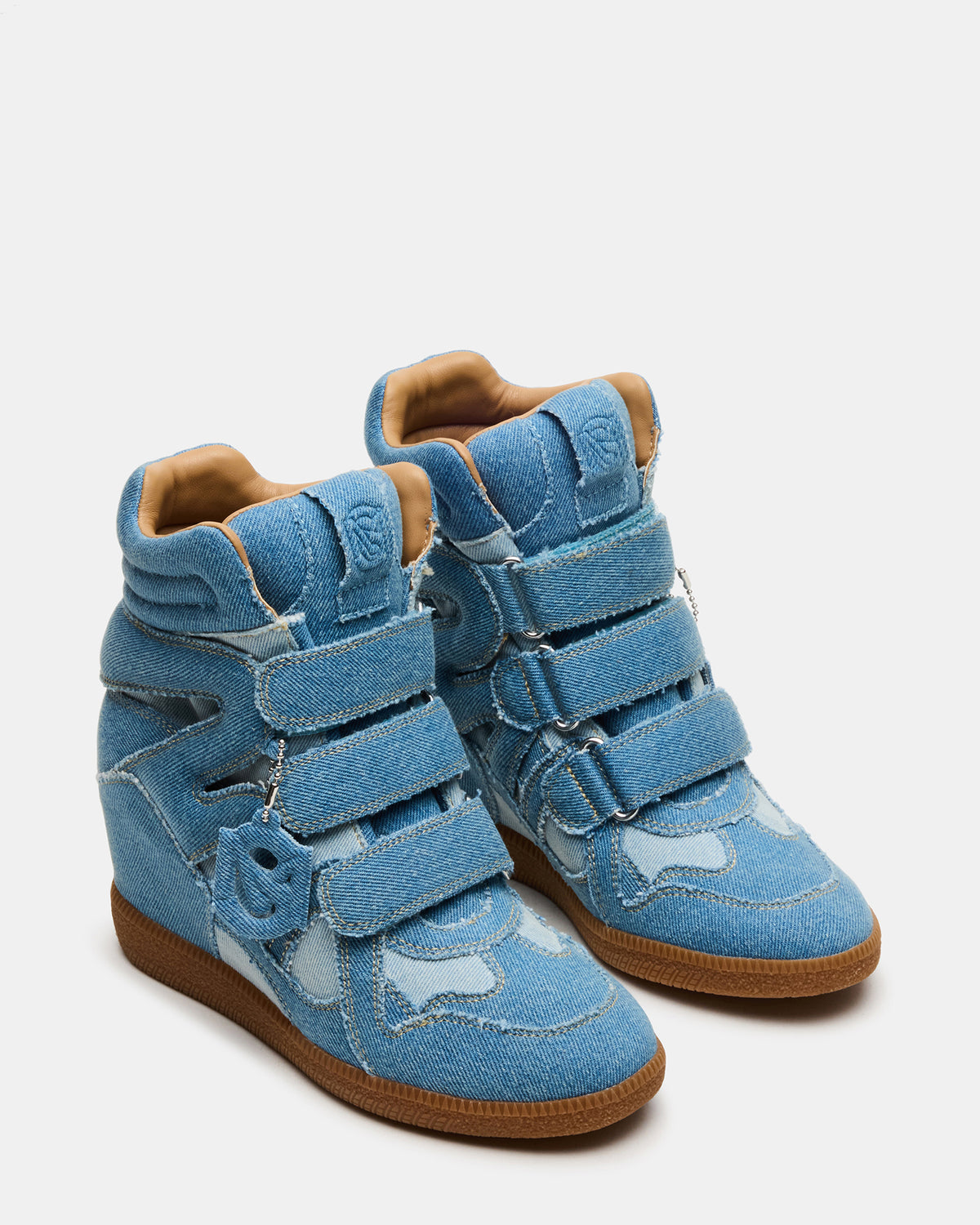 Steve Madden MAVIS Denim Multi High-Top Velcro Women's Sneaker