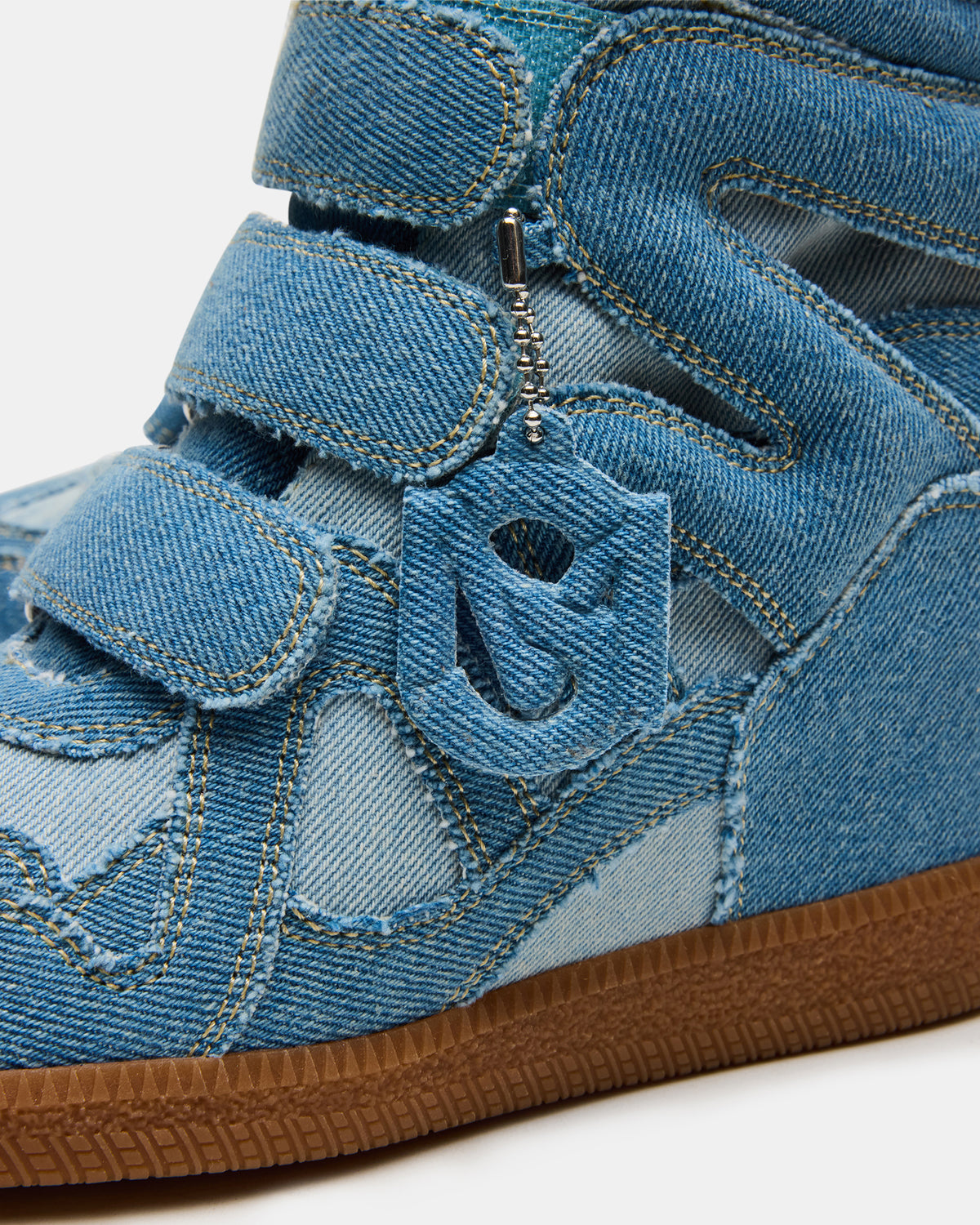 Steve Madden MAVIS Denim Multi High-Top Velcro Women's Sneaker