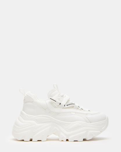 Steve Madden RECOUPE White Women's Chunky Platform Low-Top Sneaker