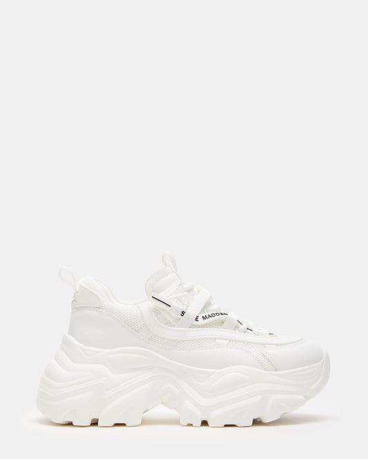 Steve Madden RECOUPE White Women's Chunky Platform Low-Top Sneaker
