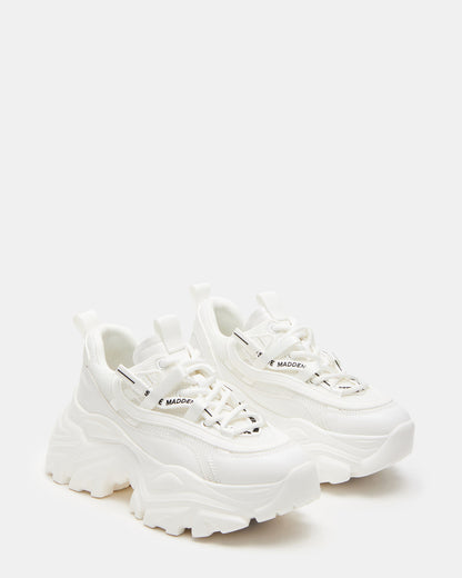 Steve Madden RECOUPE White Women's Chunky Platform Low-Top Sneaker