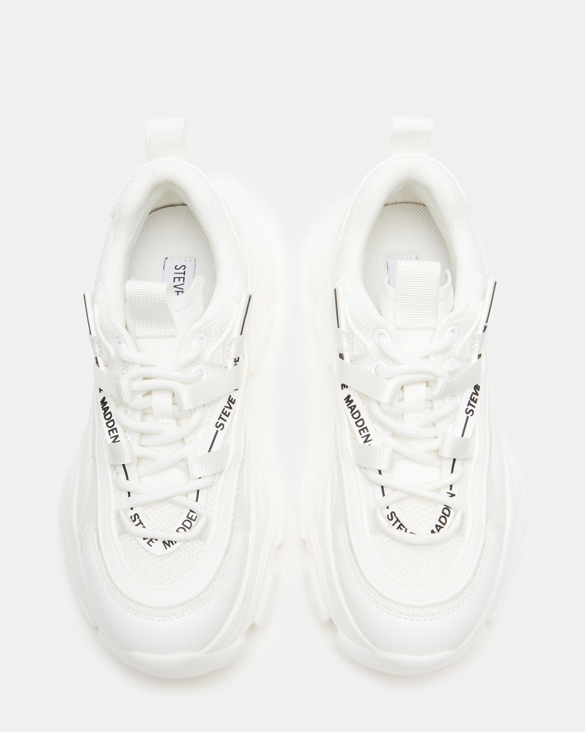 Steve Madden RECOUPE White Women's Chunky Platform Low-Top Sneaker