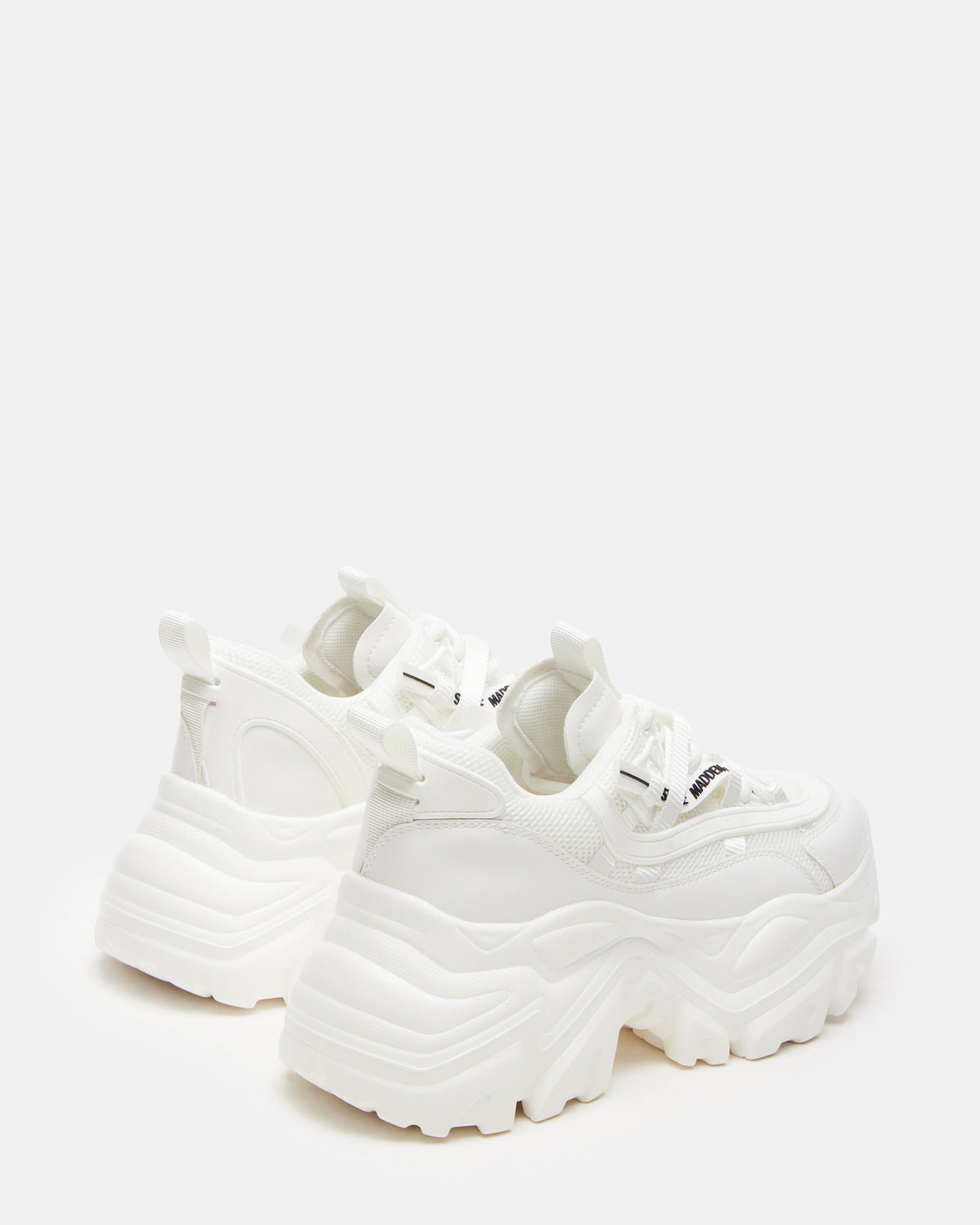 Steve Madden RECOUPE White Women's Chunky Platform Low-Top Sneaker