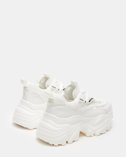 Steve Madden RECOUPE White Women's Chunky Platform Low-Top Sneaker