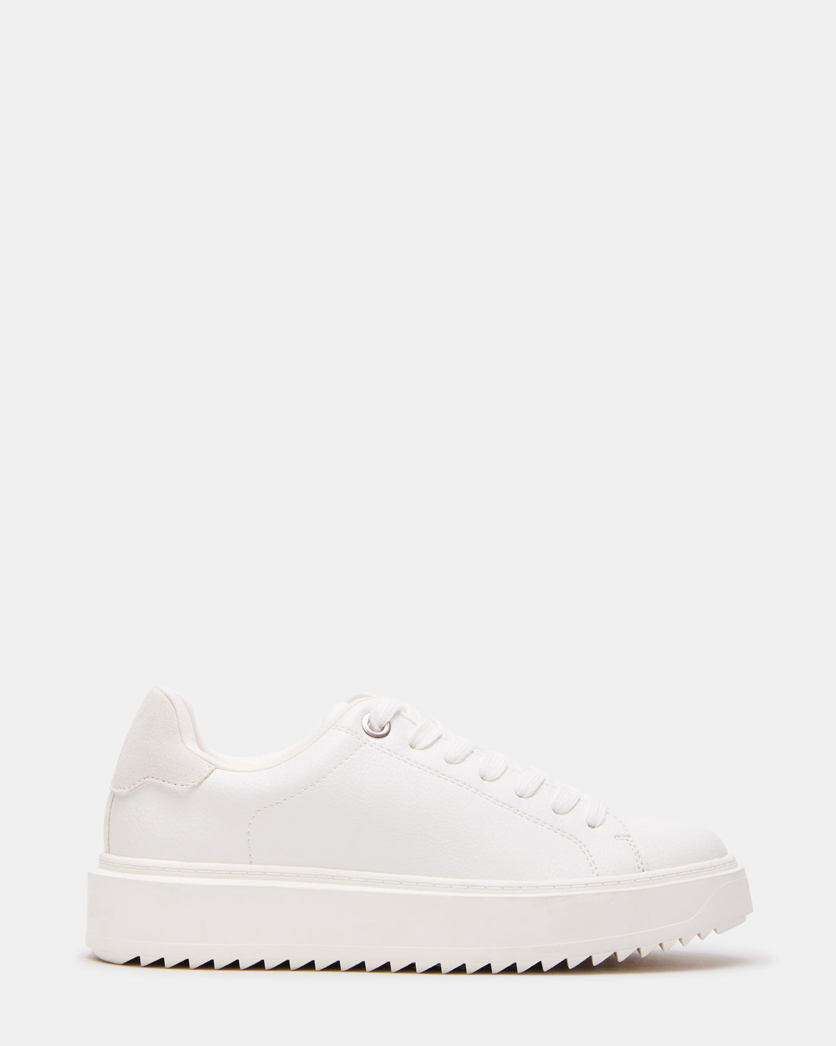 Steve Madden CATCHER White Suede Women's Low-Top Lace-Up Sneaker