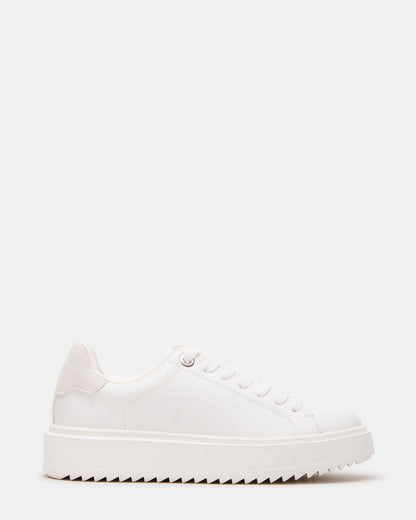 Steve Madden CATCHER White Suede Women's Low-Top Lace-Up Sneaker