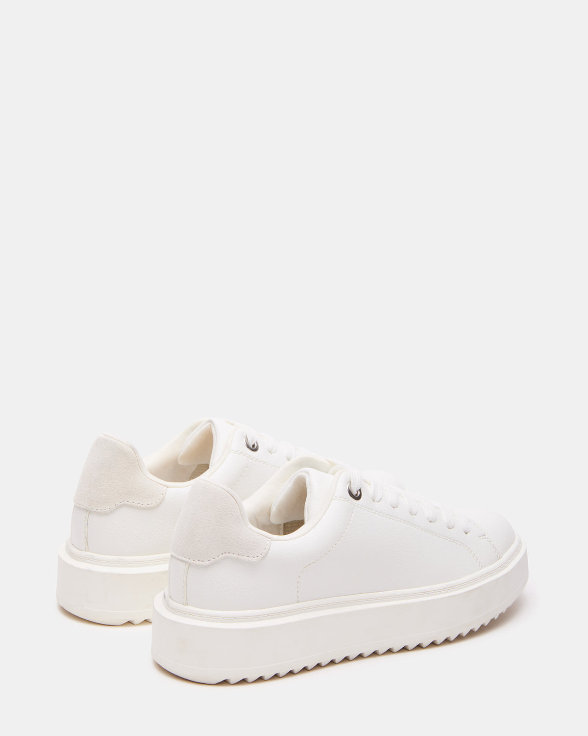 Steve Madden CATCHER White Suede Women's Low-Top Lace-Up Sneaker