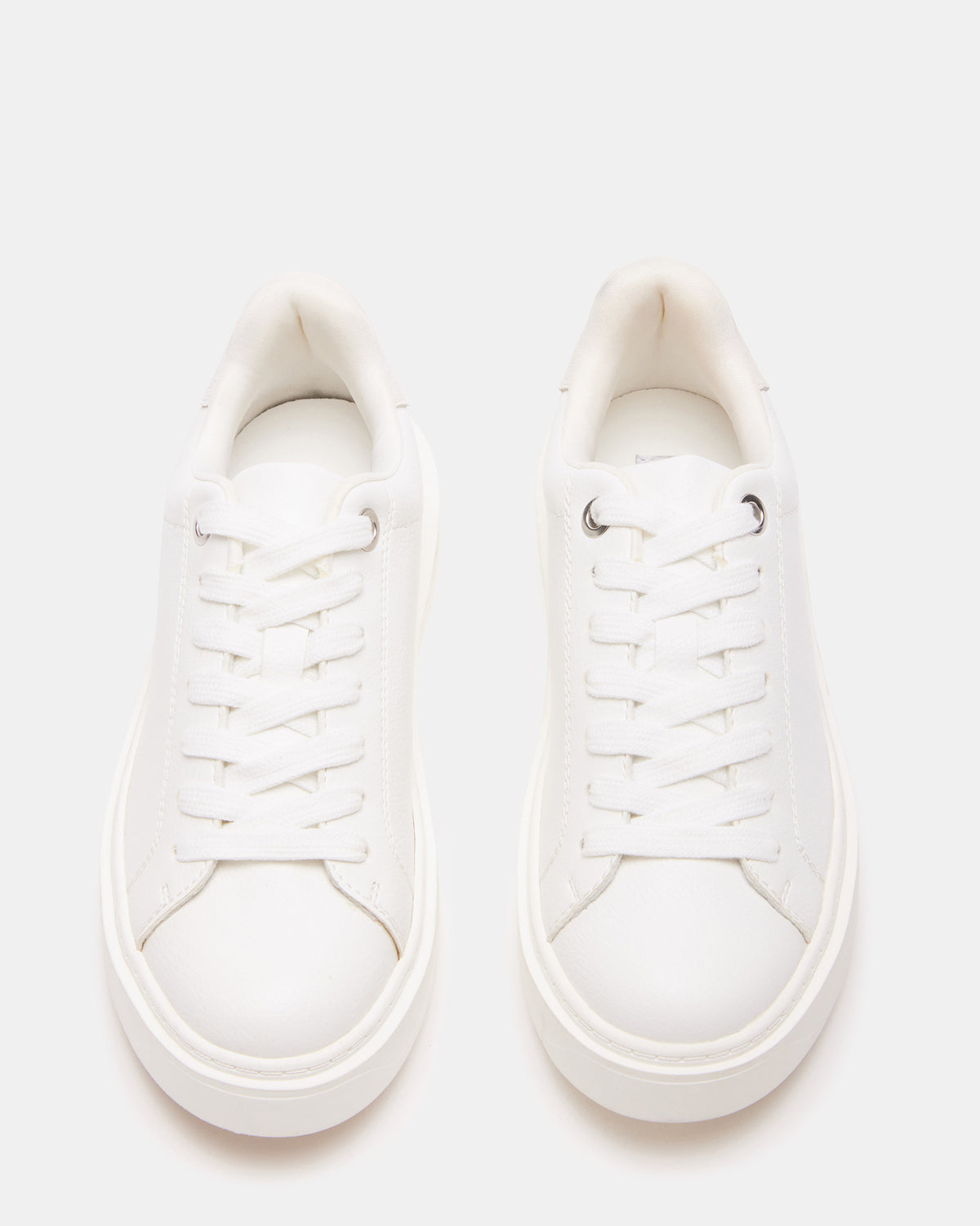 Steve Madden CATCHER White Suede Women's Low-Top Lace-Up Sneaker
