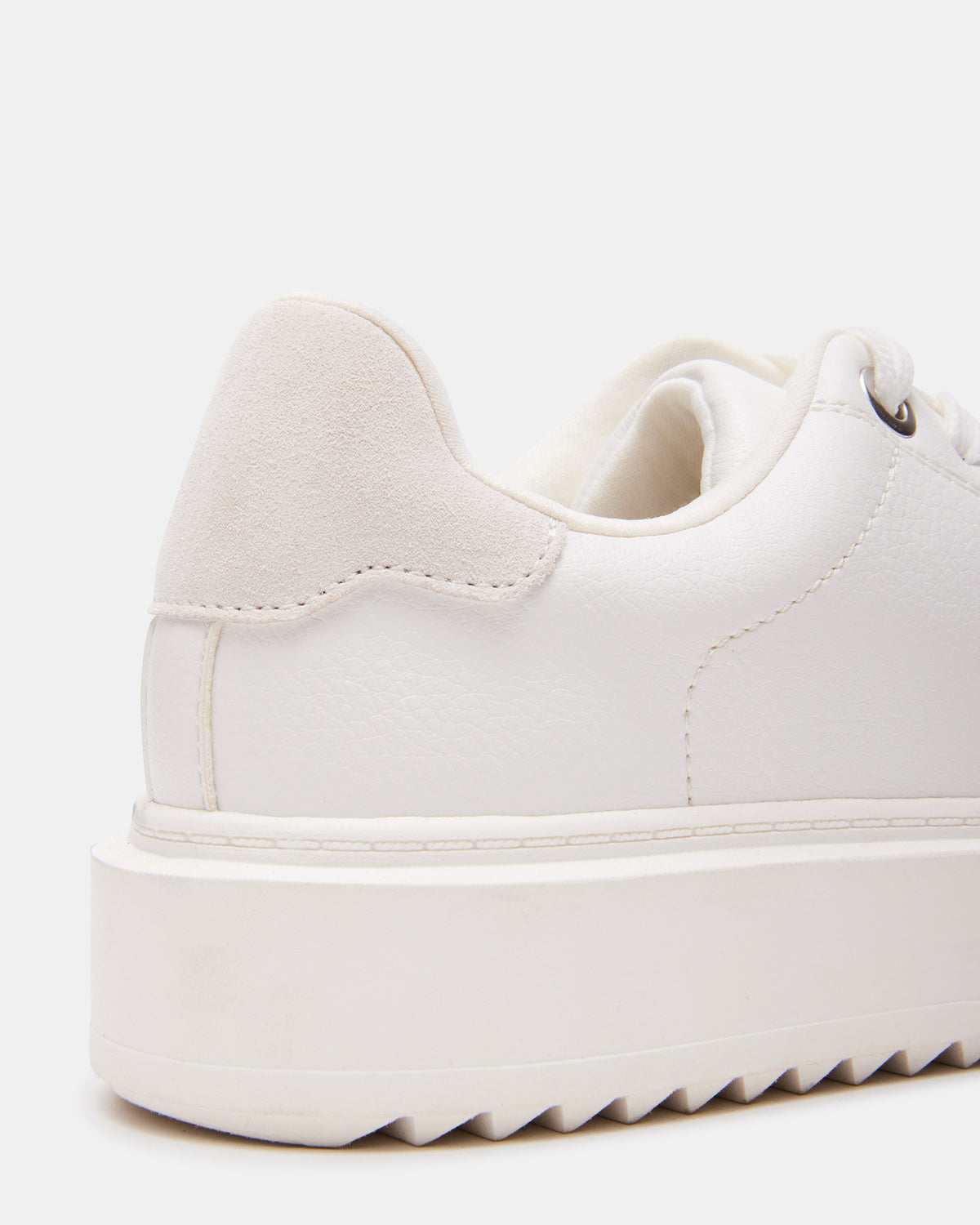 Steve Madden CATCHER White Suede Women's Low-Top Lace-Up Sneaker