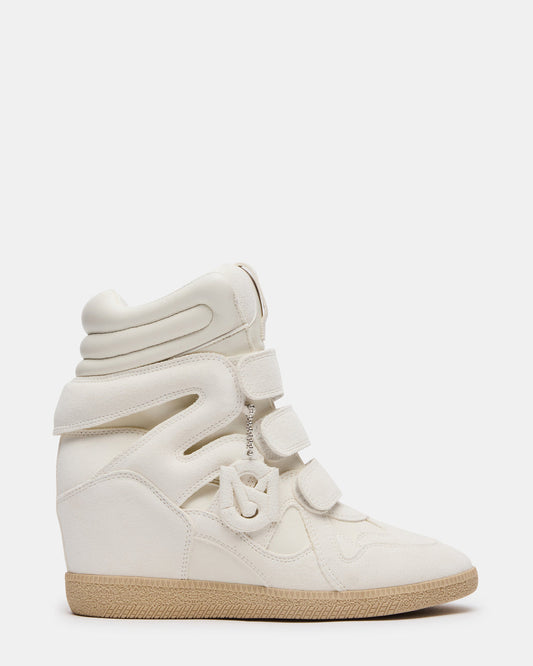 Steve Madden MAVIS White Suede High-Top Velcro Women's Sneaker
