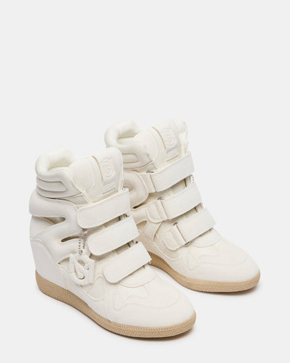 Steve Madden MAVIS White Suede High-Top Velcro Women's Sneaker