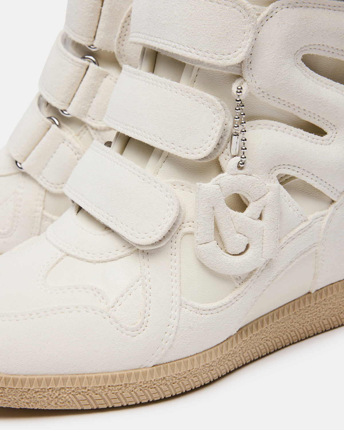 Steve Madden MAVIS White Suede High-Top Velcro Women's Sneaker