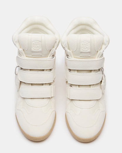 Steve Madden MAVIS White Suede High-Top Velcro Women's Sneaker