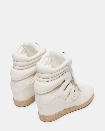 Steve Madden MAVIS White Suede High-Top Velcro Women's Sneaker