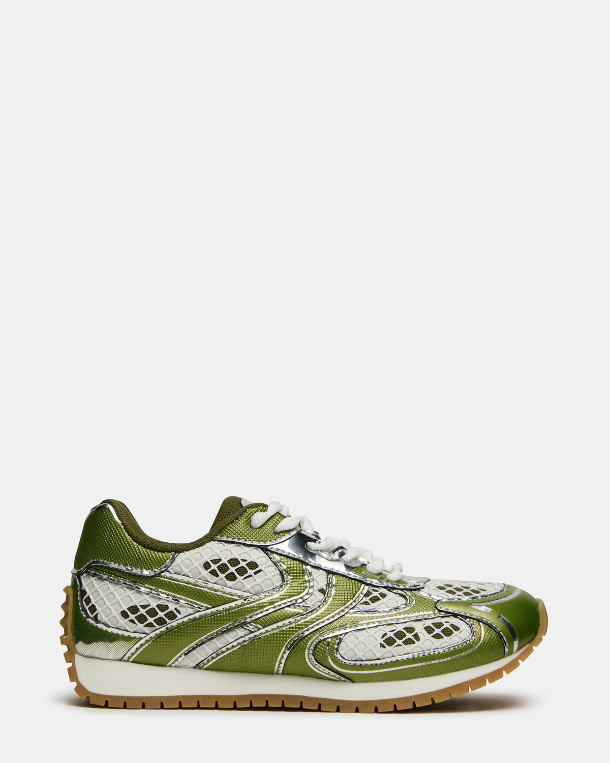 Steve Madden PAGER Green Multi Low-Top Lace-Up Mesh Women's Sneaker