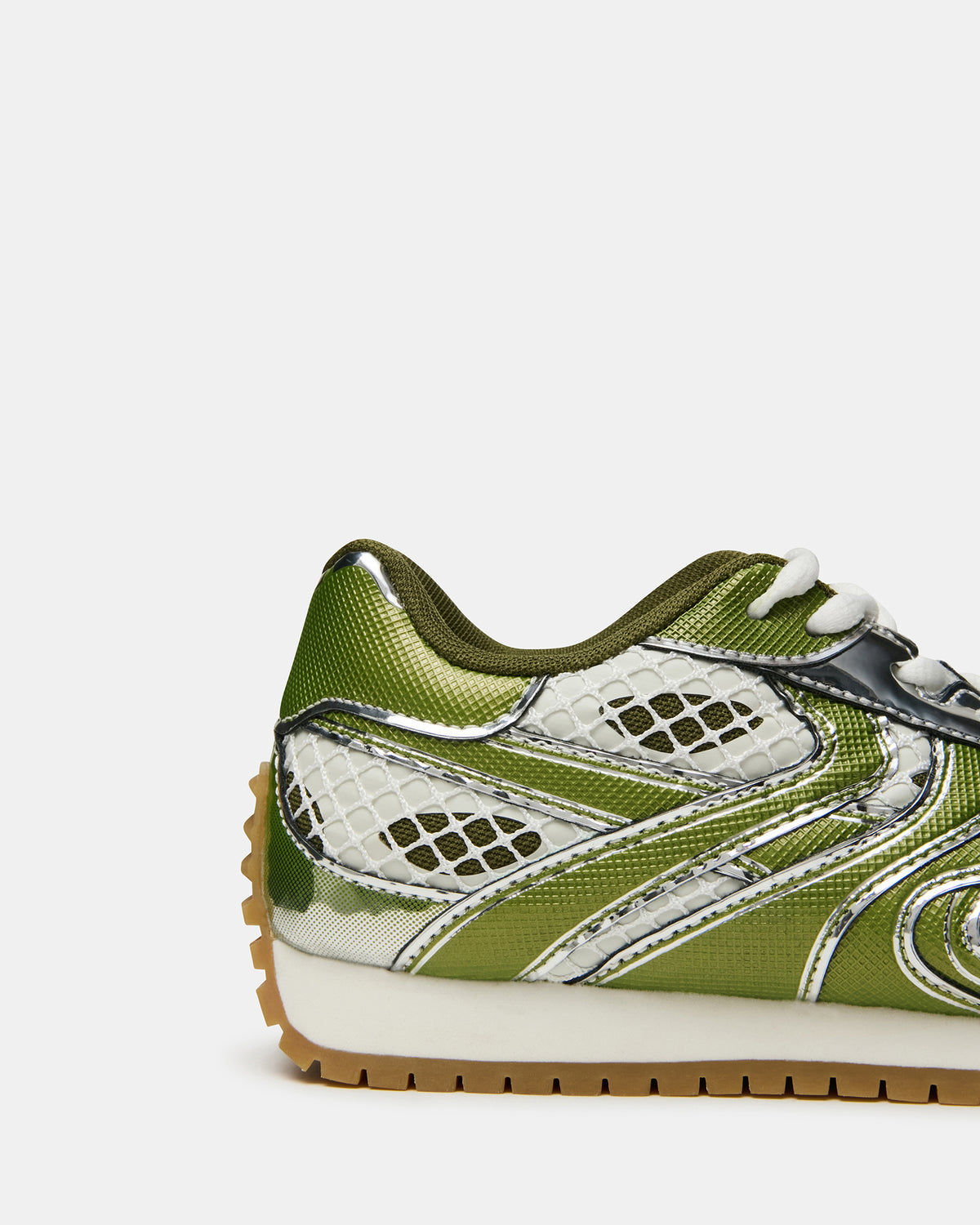 Steve Madden PAGER Green Multi Low-Top Lace-Up Mesh Women's Sneaker