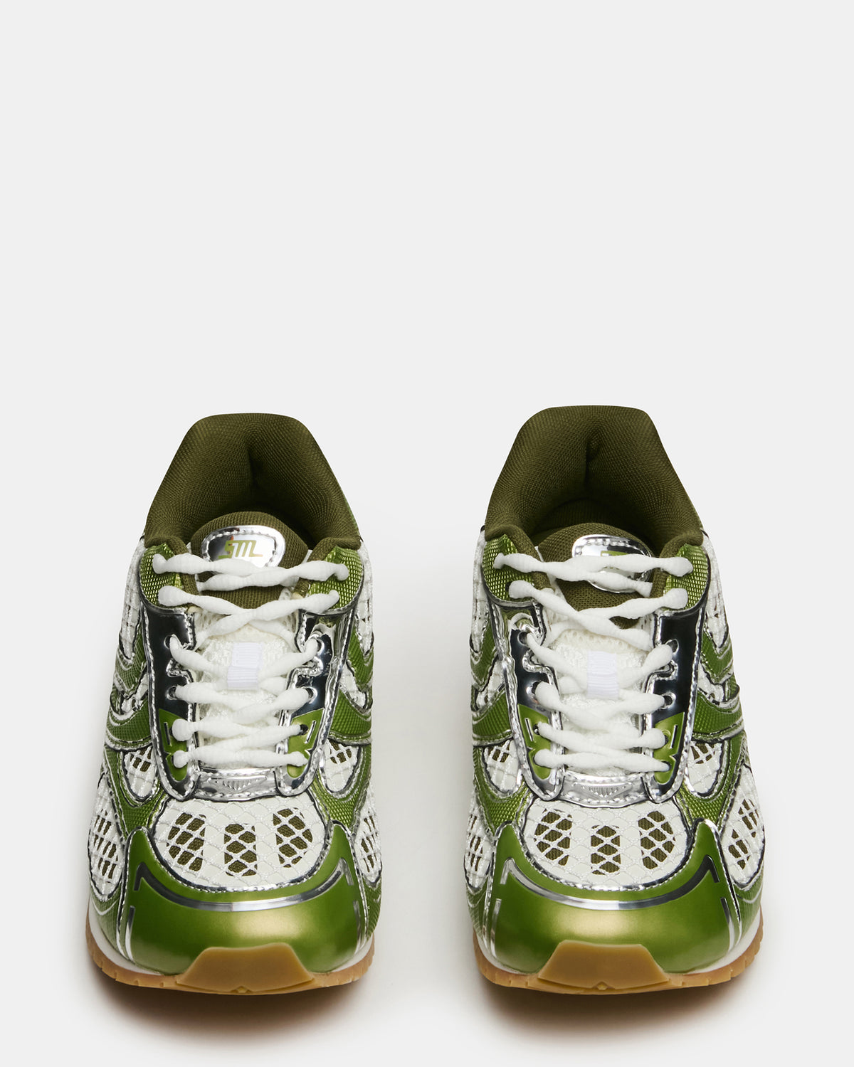 Steve Madden PAGER Green Multi Low-Top Lace-Up Mesh Women's Sneaker