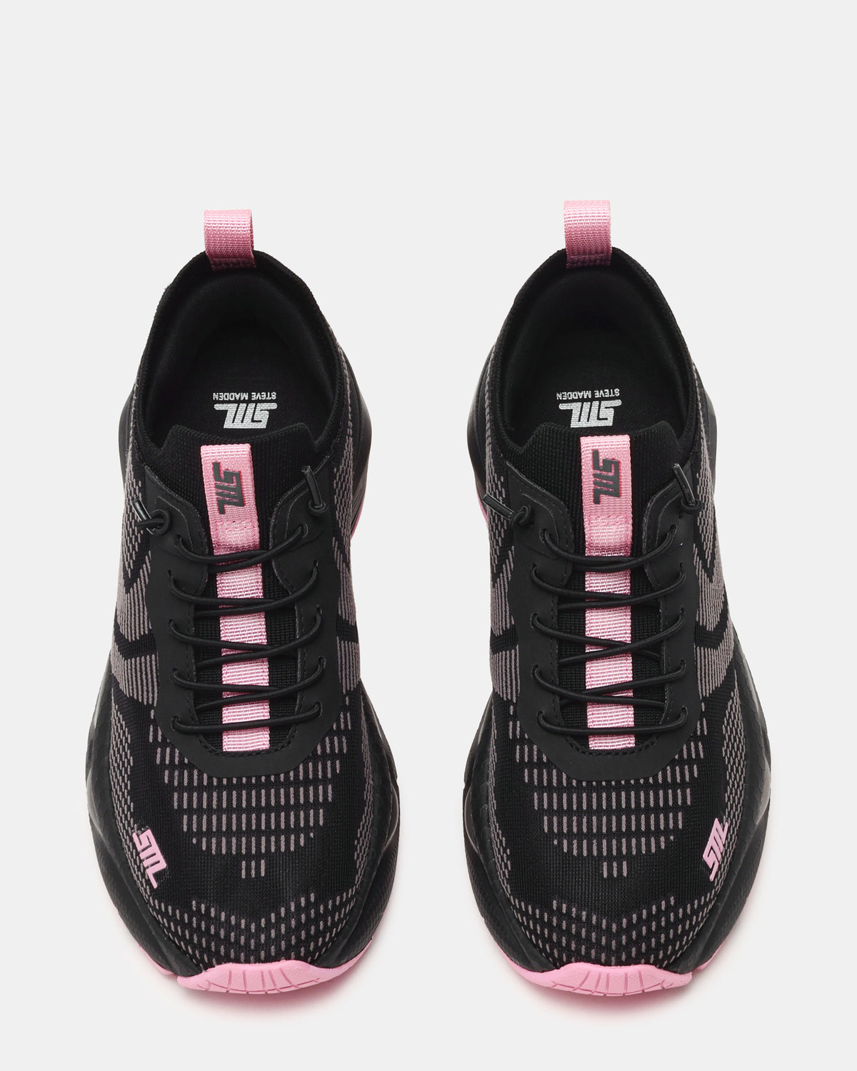 Steve Madden SWOOP Black Multi Lace-Up Low-Top Platform Athletic Women's Sneaker