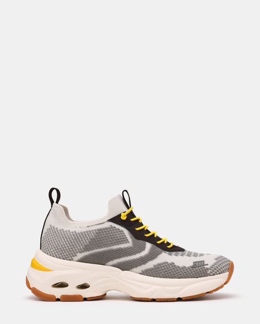 Steve Madden SWOOP Grey Multi Lace-Up Low-Top Platform Athletic Women's Sneaker