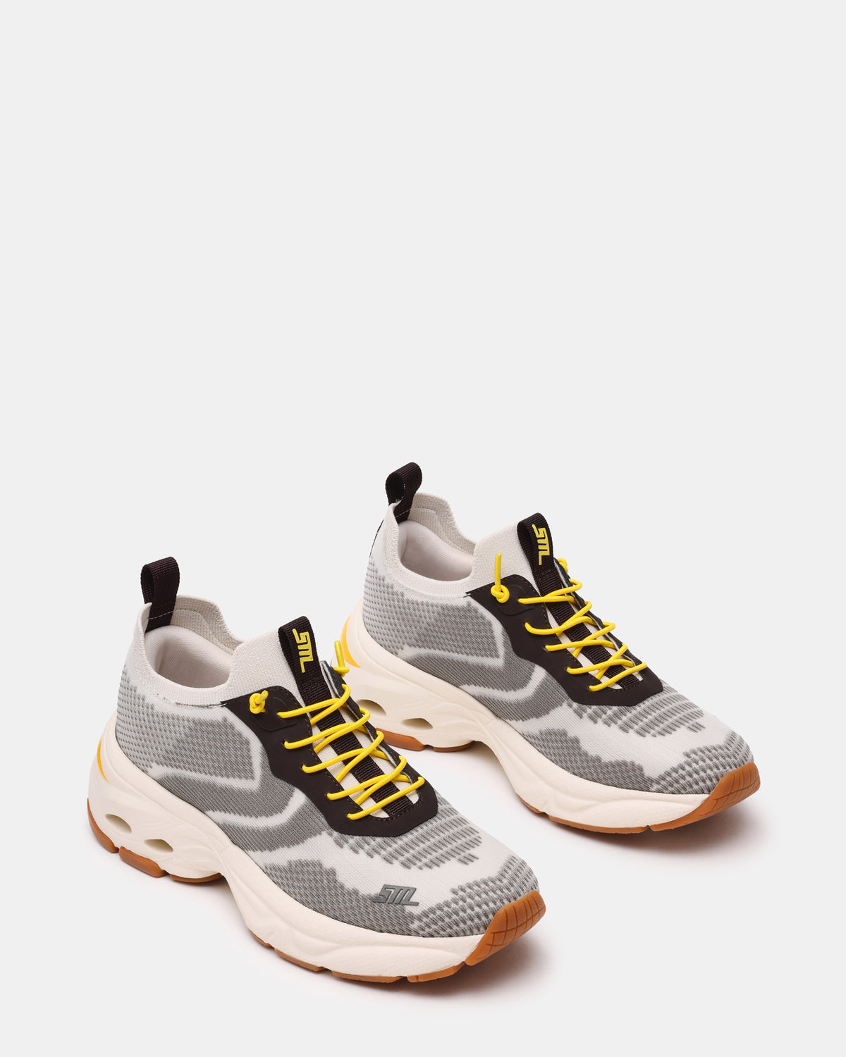 Steve Madden SWOOP Grey Multi Lace-Up Low-Top Platform Athletic Women's Sneaker