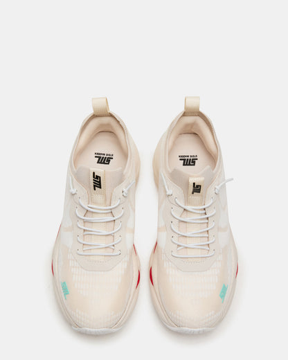 Steve Madden SWOOP White Multi Lace-Up Low-Top Platform Athletic Women's Sneaker