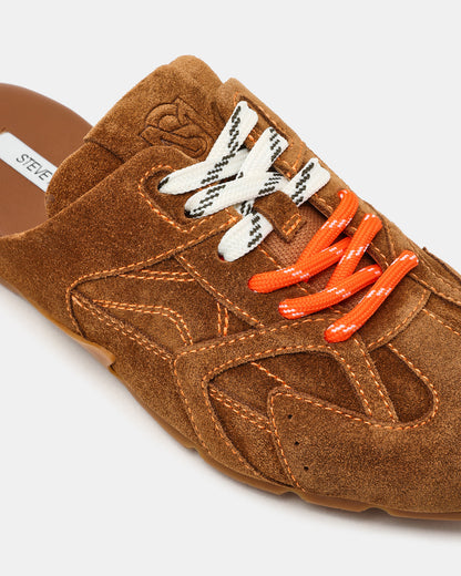 Steve Madden AZIEL MULE Chestnut Suede Low-Top Lace-Up Slip-On Women's Sneaker
