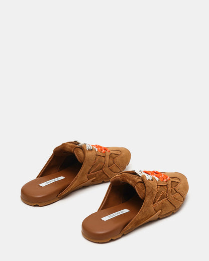 Steve Madden AZIEL MULE Chestnut Suede Low-Top Lace-Up Slip-On Women's Sneaker