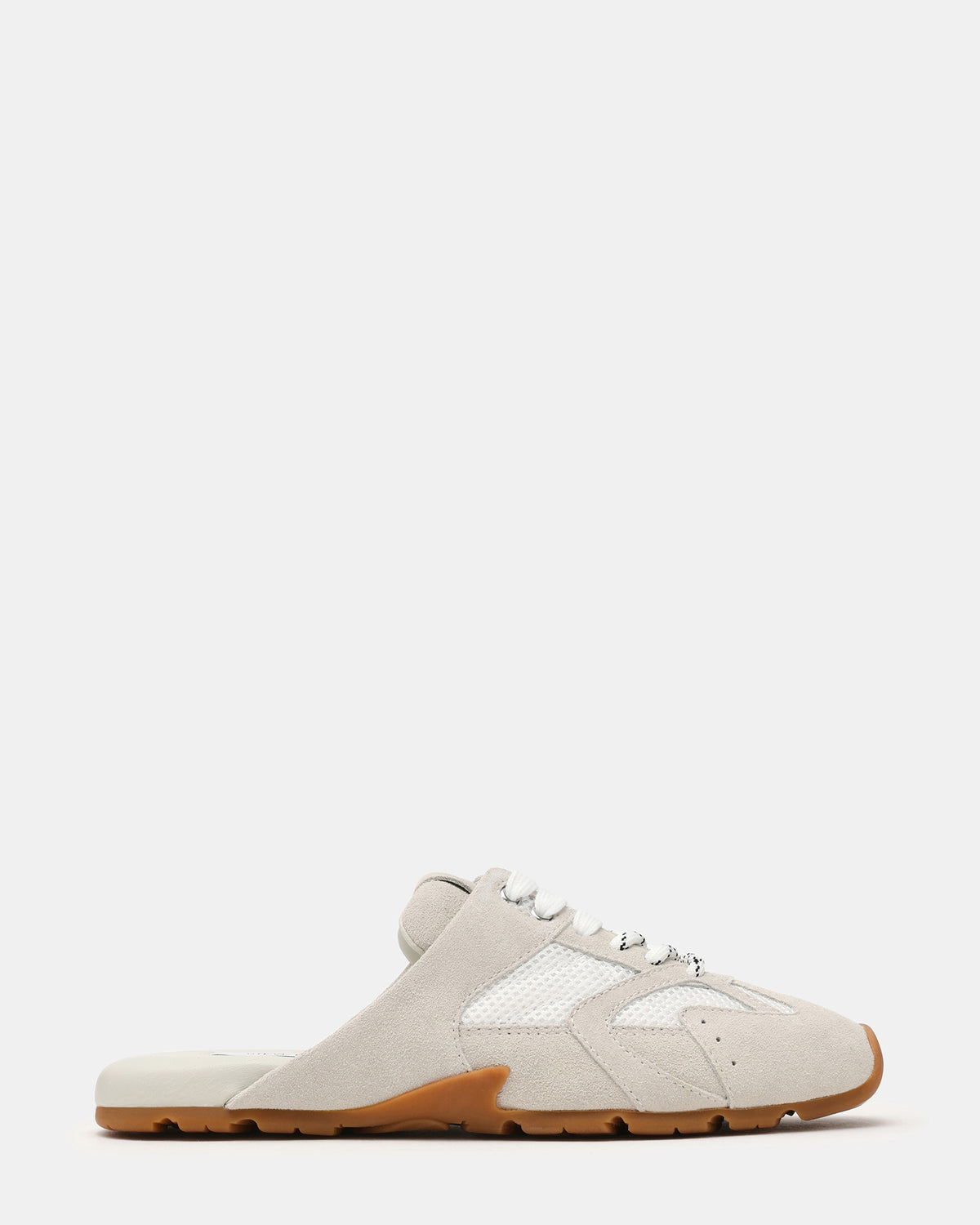 Steve Madden AZIEL MULE White Suede Low-Top Lace-Up Slip-On Women's Sneaker