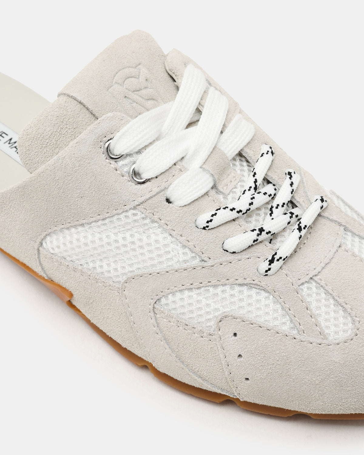 Steve Madden AZIEL MULE White Suede Low-Top Lace-Up Slip-On Women's Sneaker