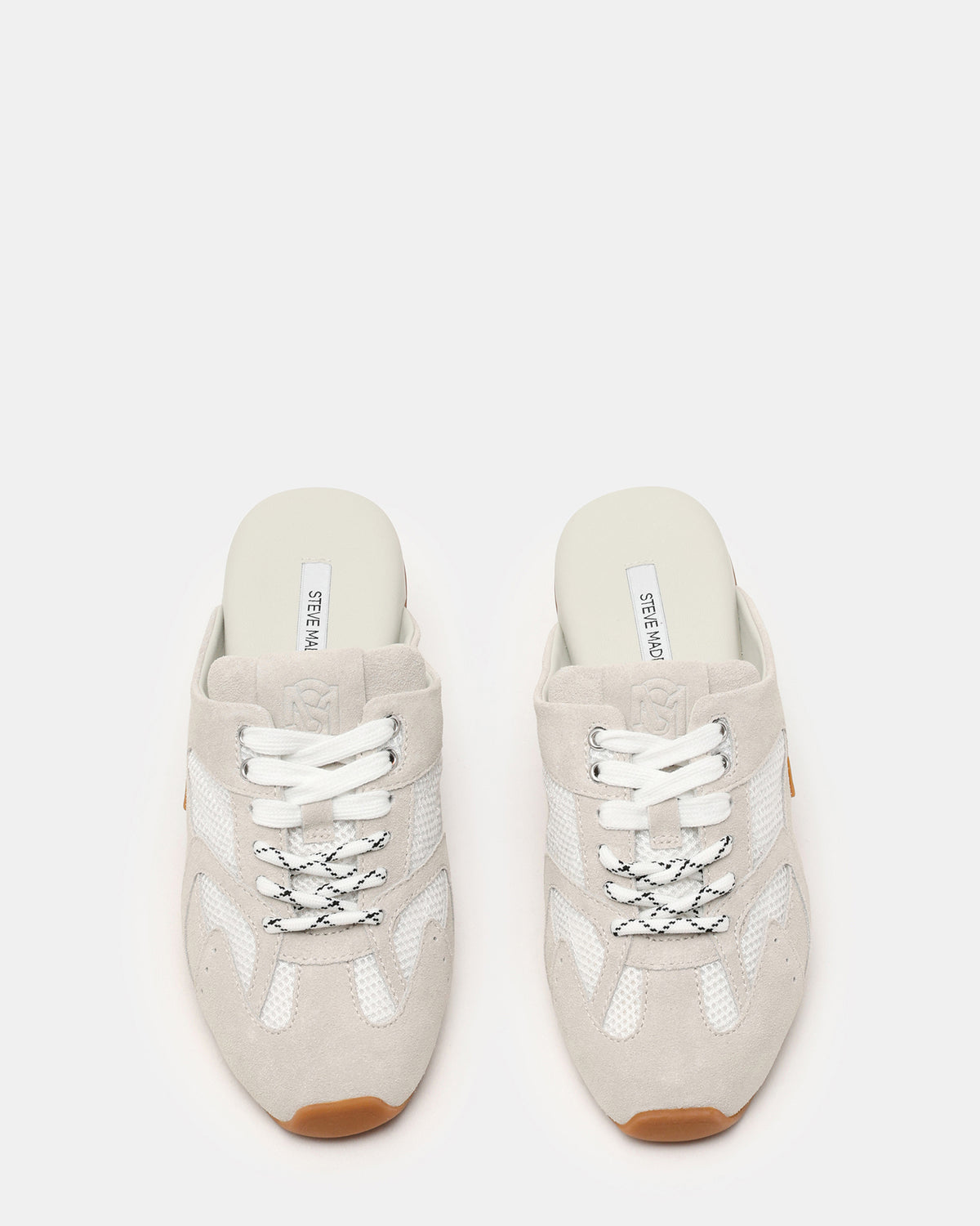 Steve Madden AZIEL MULE White Suede Low-Top Lace-Up Slip-On Women's Sneaker